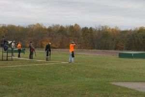 Members of the Corridor Clay Crushers teamat the 2017 October Corridor Clay Crushers tournament - 2nd Annual Pheasants Forever shootout hosting 9 collegiate trap teams at Otter Creek in Cedar Rapids Iowa