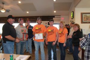 Student athletes from Kirkwood College, Mt Mercy University & Wartburg College (representing the October Corridor Clay Crushers team) at the 2017 October tournament - 2nd Annual Pheasants Forever shootout.  This team's event and PF of Linn County hosted 9 collegiate trap teams at Otter Creek in Cedar Rapids Iowa
