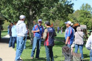 student athletes at the 2017 October Corridor Clay Crushers tournament - 2nd Annual Pheasants Forever shootout hosting 9 collegiate trap teams at Otter Creek in Cedar Rapids Iowa